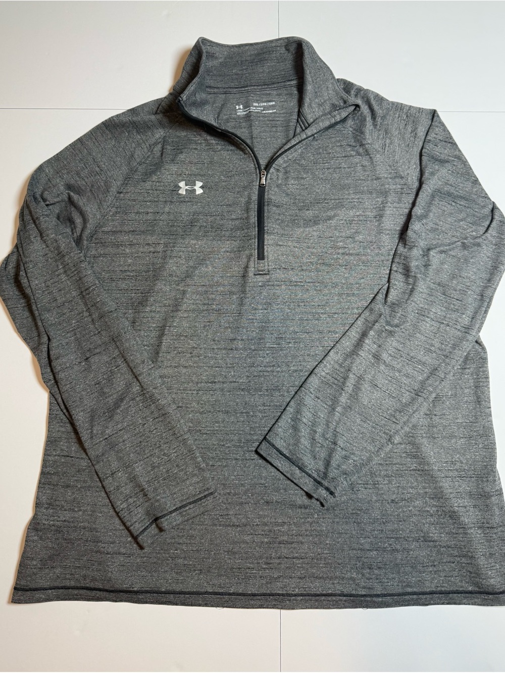 Under Armour HeatGear Men's 2XL Gray 1/4 Zip Mock Neck Pullover Loose Fit